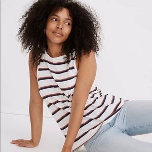 NWT Madewell Striped Linen Blend Tank Top XS